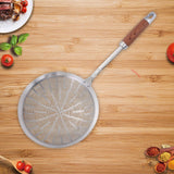 Maxbell Strainer Ladle Oil Filter Versatile Wooden Handle Kitchen Tool Skimmer Spoon 15.5cmx38cm
