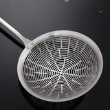 Maxbell Strainer Ladle Oil Filter Versatile Wooden Handle Kitchen Tool Skimmer Spoon 17.5cmx41cm