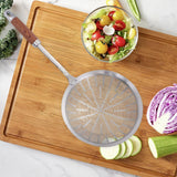 Maxbell Strainer Ladle Oil Filter Versatile Wooden Handle Kitchen Tool Skimmer Spoon 17.5cmx41cm