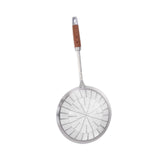 Maxbell Strainer Ladle Oil Filter Versatile Wooden Handle Kitchen Tool Skimmer Spoon 17.5cmx41cm