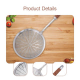 Maxbell Strainer Ladle Oil Filter Versatile Wooden Handle Kitchen Tool Skimmer Spoon 17.5cmx41cm