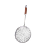 Maxbell Strainer Ladle Oil Filter Versatile Wooden Handle Kitchen Tool Skimmer Spoon 19.5cmx42.5cm