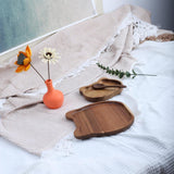 Maxbell Wood Serving Platter with Rim Breakfast Tray for Countertop Kitchen Bathroom 20x20x1.5cm