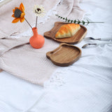 Maxbell Wood Serving Platter with Rim Breakfast Tray for Countertop Kitchen Bathroom 20x20x1.5cm