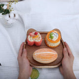 Maxbell Wood Serving Platter with Rim Breakfast Tray for Countertop Kitchen Bathroom 15x13x2cm