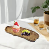 Maxbell Wood Serving Tray Multifunctional Serving Platter for Veggies Snacks Cookies L