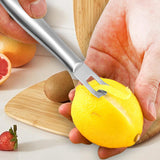Maxbell Lemon Zester Peeler Portable Hand Tool Peeling Grater for Bar Potato Kitchen Silver