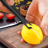 Maxbell Lemon Zester Peeler Portable Hand Tool Peeling Grater for Bar Potato Kitchen Black