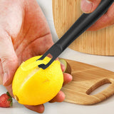 Maxbell Lemon Zester Peeler Portable Hand Tool Peeling Grater for Bar Potato Kitchen Black