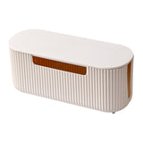 Maxbell Cable Management Box Wire Storage Cable Organizer for Cords Computer USB Hub Beige