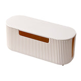 Maxbell Cable Management Box Wire Storage Cable Organizer for Cords Computer USB Hub Beige