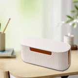 Maxbell Cable Management Box Wire Storage Cable Organizer for Cords Computer USB Hub Beige