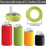 Maxbell 4x Soda Can Lids with Straws for Canned Beverage Juice Seltzer Airtight Seal