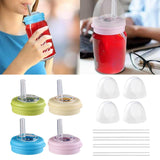 Maxbell 4x Soda Can Lids with Straws for Canned Beverage Juice Seltzer Airtight Seal
