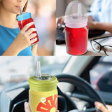 Maxbell 4x Soda Can Lids with Straws for Canned Beverage Juice Seltzer Airtight Seal
