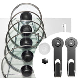 Maxbell Pot Lid Rack Wall Mounted Pan Lid Holder for Cupboard Door Home Cabinet Door gray