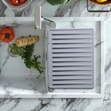 Maxbell Hot Pad Self Draining Tray for Hot Dishes Hot Pots and Pans Kitchen Worktops Gray