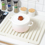 Maxbell Hot Pad Self Draining Tray for Hot Dishes Hot Pots and Pans Kitchen Worktops Beige