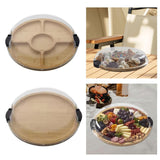 Maxbell Bamboo Serving Tray Large Decor with 5 Compartments for Fruit Coffee Wedding with Compartments