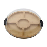 Maxbell Bamboo Serving Tray Large Decor with 5 Compartments for Fruit Coffee Wedding with Compartments