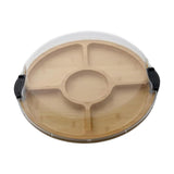 Maxbell Bamboo Serving Tray Large Decor with 5 Compartments for Fruit Coffee Wedding with Compartments