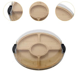 Maxbell Bamboo Serving Tray Large Decor with 5 Compartments for Fruit Coffee Wedding with Compartments