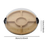 Maxbell Bamboo Serving Tray Large Decor with 5 Compartments for Fruit Coffee Wedding with Compartments