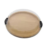 Maxbell Bamboo Serving Tray Large Decor with 5 Compartments for Fruit Coffee Wedding without Compartments