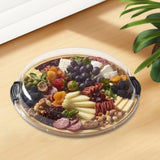 Maxbell Bamboo Serving Tray Large Decor with 5 Compartments for Fruit Coffee Wedding without Compartments