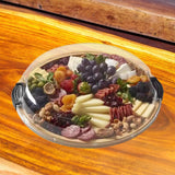 Maxbell Bamboo Serving Tray Large Decor with 5 Compartments for Fruit Coffee Wedding without Compartments