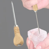 Maxbell Ice Pick Craft Versatile DIY with Wooden Handle for Chiseling Picnic Camping