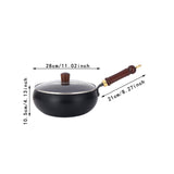 Maxbell Iron Wok 11inch Cooking Pot for Gas Wok Pan for Household Kitchen Restaurant