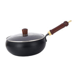 Maxbell Iron Wok 11inch Cooking Pot for Gas Wok Pan for Household Kitchen Restaurant