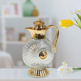 Maxbell Glass Pitcher Arabic Glass Carafe Milk Beverage Housewarming Beach Water Jug Gold