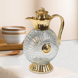 Maxbell Glass Pitcher Arabic Glass Carafe Milk Beverage Housewarming Beach Water Jug Gold