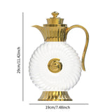 Maxbell Glass Pitcher Arabic Glass Carafe Milk Beverage Housewarming Beach Water Jug Gold