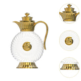 Maxbell Glass Pitcher Arabic Glass Carafe Milk Beverage Housewarming Beach Water Jug Gold