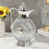 Maxbell Glass Pitcher Arabic Glass Carafe Milk Beverage Housewarming Beach Water Jug Argent