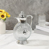 Maxbell Glass Pitcher Arabic Glass Carafe Milk Beverage Housewarming Beach Water Jug Argent