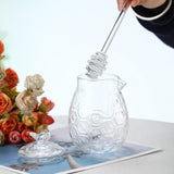 Maxbell Honey Pot with Dipper Sturdy Glass Honey Dispenser for Party Kitchen Wedding