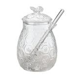 Maxbell Honey Pot with Dipper Sturdy Glass Honey Dispenser for Party Kitchen Wedding