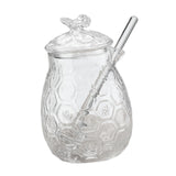 Maxbell Honey Pot with Dipper Sturdy Glass Honey Dispenser for Party Kitchen Wedding