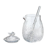 Maxbell Honey Pot with Dipper Sturdy Glass Honey Dispenser for Party Kitchen Wedding