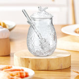 Maxbell Honey Pot with Dipper Sturdy Glass Honey Dispenser for Party Kitchen Wedding