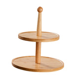 Maxbell Cupcake Stand Decorative Fruit Plate for Birthday Baby Shower Tea Party 2 Tiers Light Brown