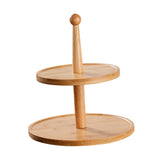 Maxbell Cupcake Stand Decorative Fruit Plate for Birthday Baby Shower Tea Party 2 Tiers Light Brown