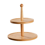 Maxbell Cupcake Stand Decorative Fruit Plate for Birthday Baby Shower Tea Party 2 Tiers Light Brown