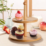 Maxbell Cupcake Stand Decorative Fruit Plate for Birthday Baby Shower Tea Party 2 Tiers Light Brown
