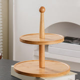 Maxbell Cupcake Stand Decorative Fruit Plate for Birthday Baby Shower Tea Party 2 Tiers Light Brown