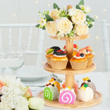 Maxbell Cupcake Stand Decorative Fruit Plate for Birthday Baby Shower Tea Party 3 Tiers Light Brown
